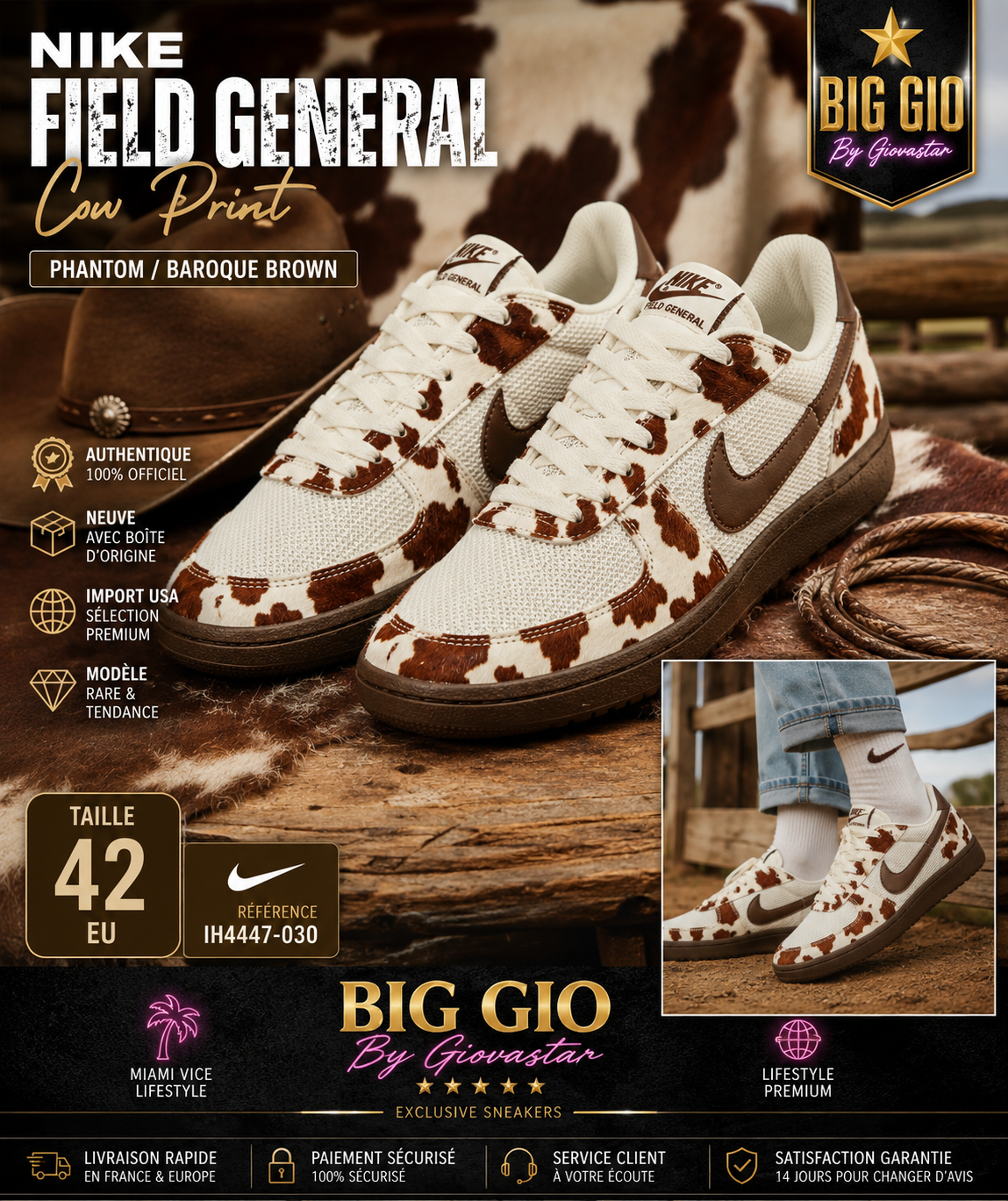 🐄🤠 Nike Field General Cow Print – L'une des sneakers les plus originales de l'année ! Édition Western Premium 🐄🔥