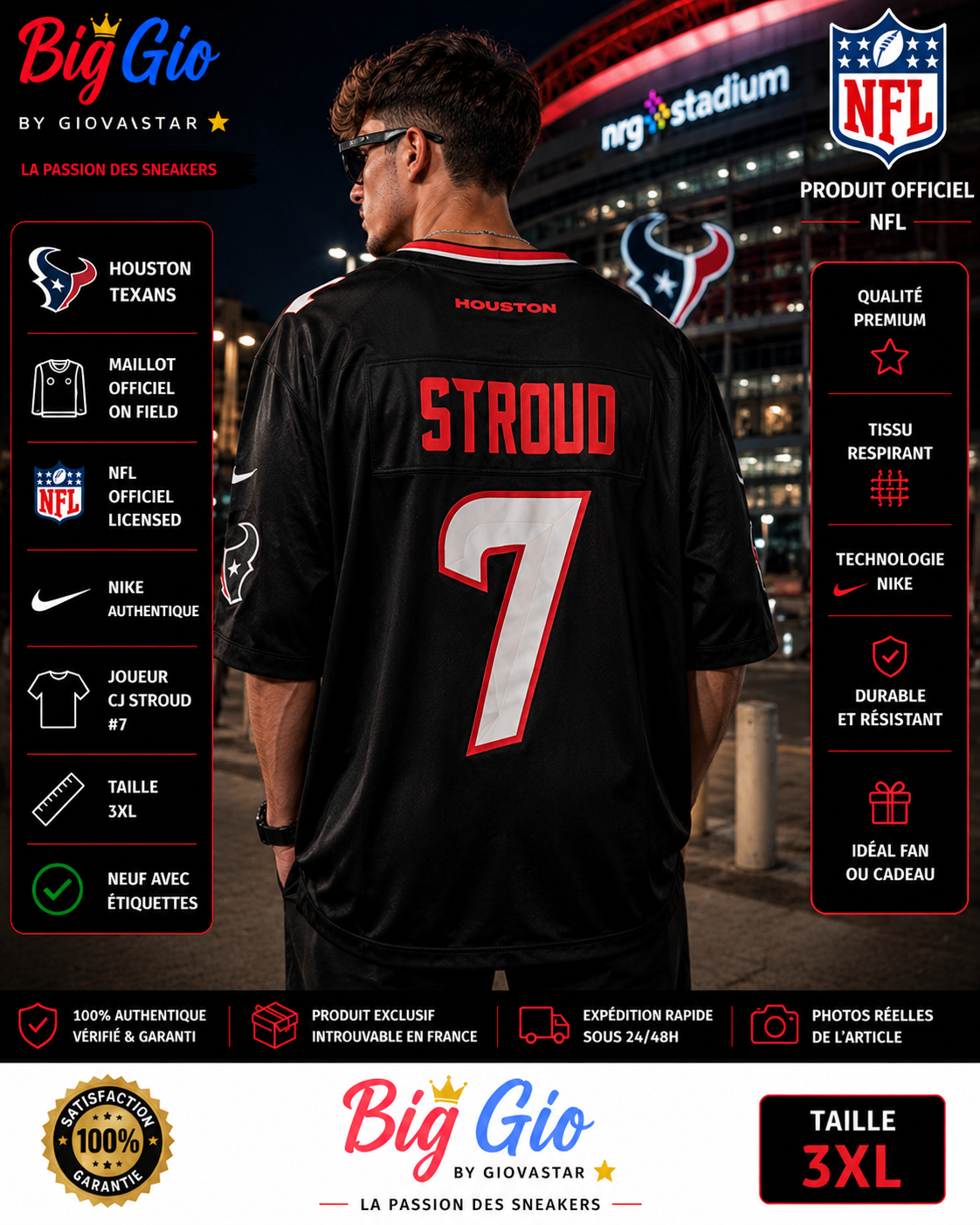 Nike Houston Texans CJ Stroud #7 NFL Jersey 3XL