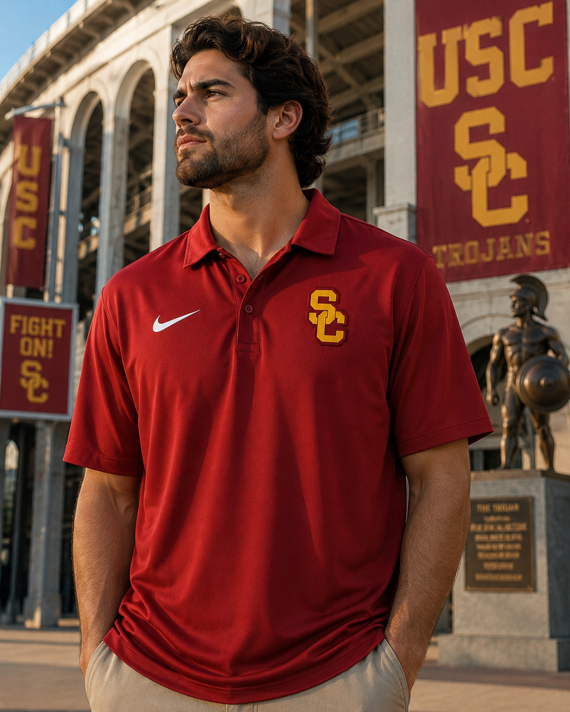 Polo Nike USC Trojans Dri-FIT On Field Rouge XL NCAA