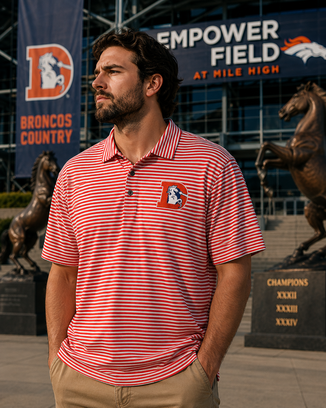 Denver Broncos Cutter & Buck Virtue Eco Polo NFL XL