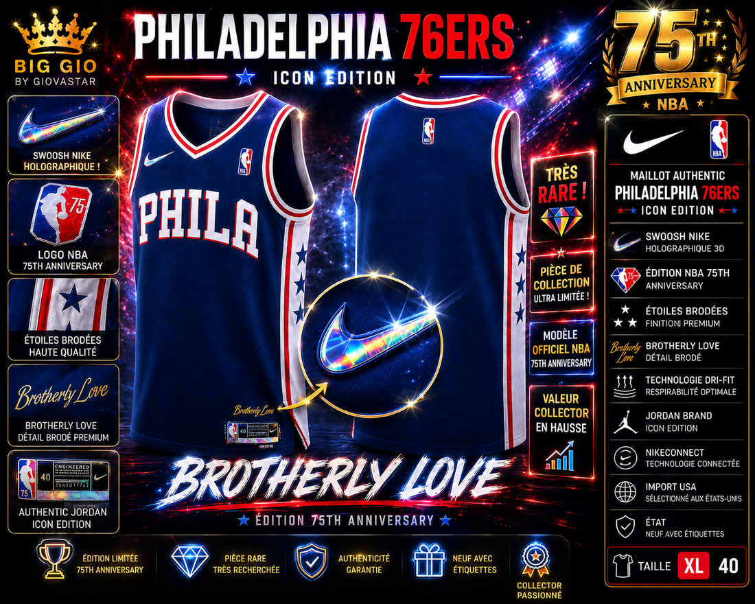 🔥 Nike NBA Philadelphia 76ers City Edition "Brotherly Love" 75th Anniversary: pourquoi ce maillot est déjà un collector ?