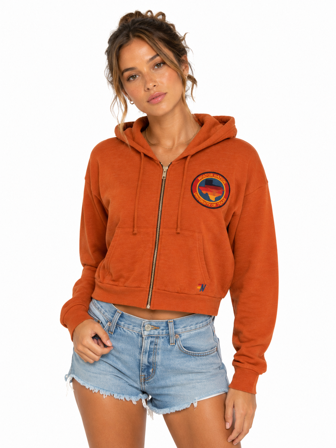 Aviator Nation University of Texas Zip Hoodie Orange