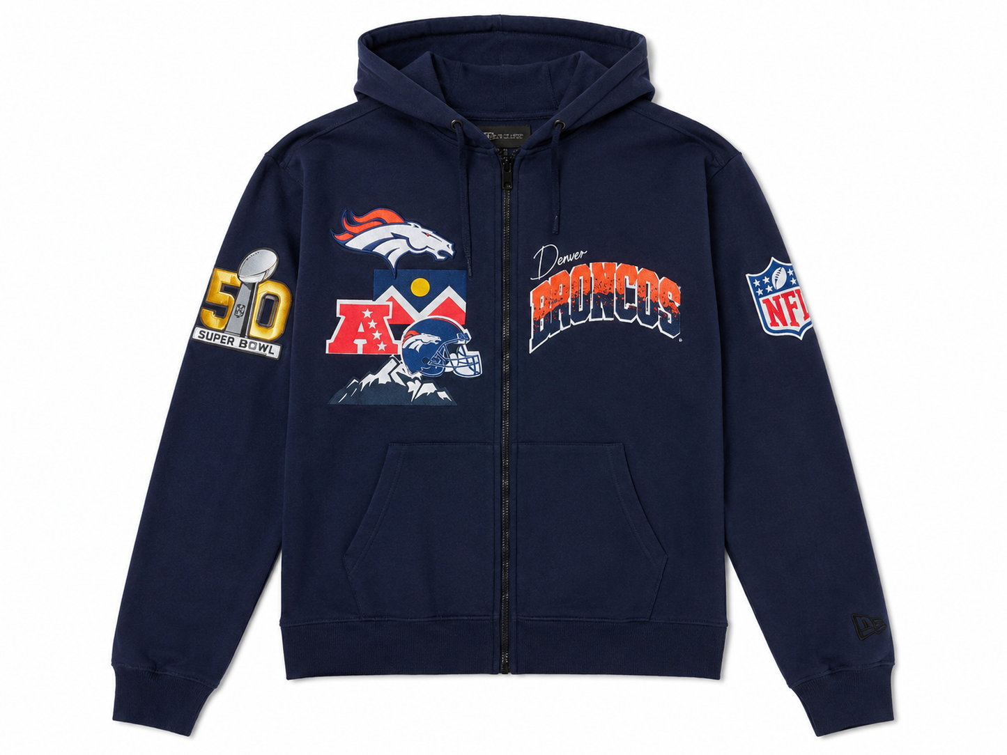 Denver Broncos Super Bowl 50 Zip Hoodie NFL – Taille M