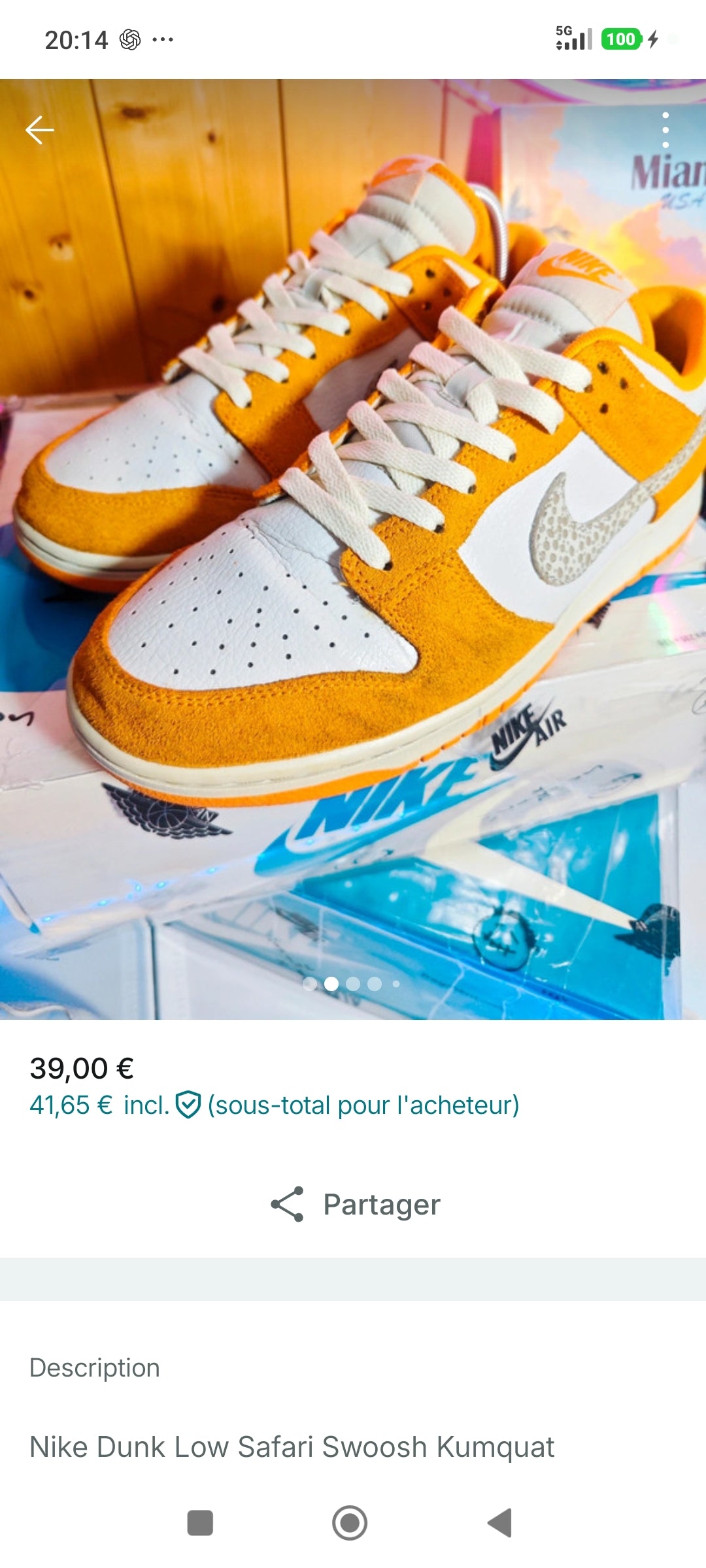 Nike Dunk Low Safari Swoosh Kumquat 44.5 DR0156-800