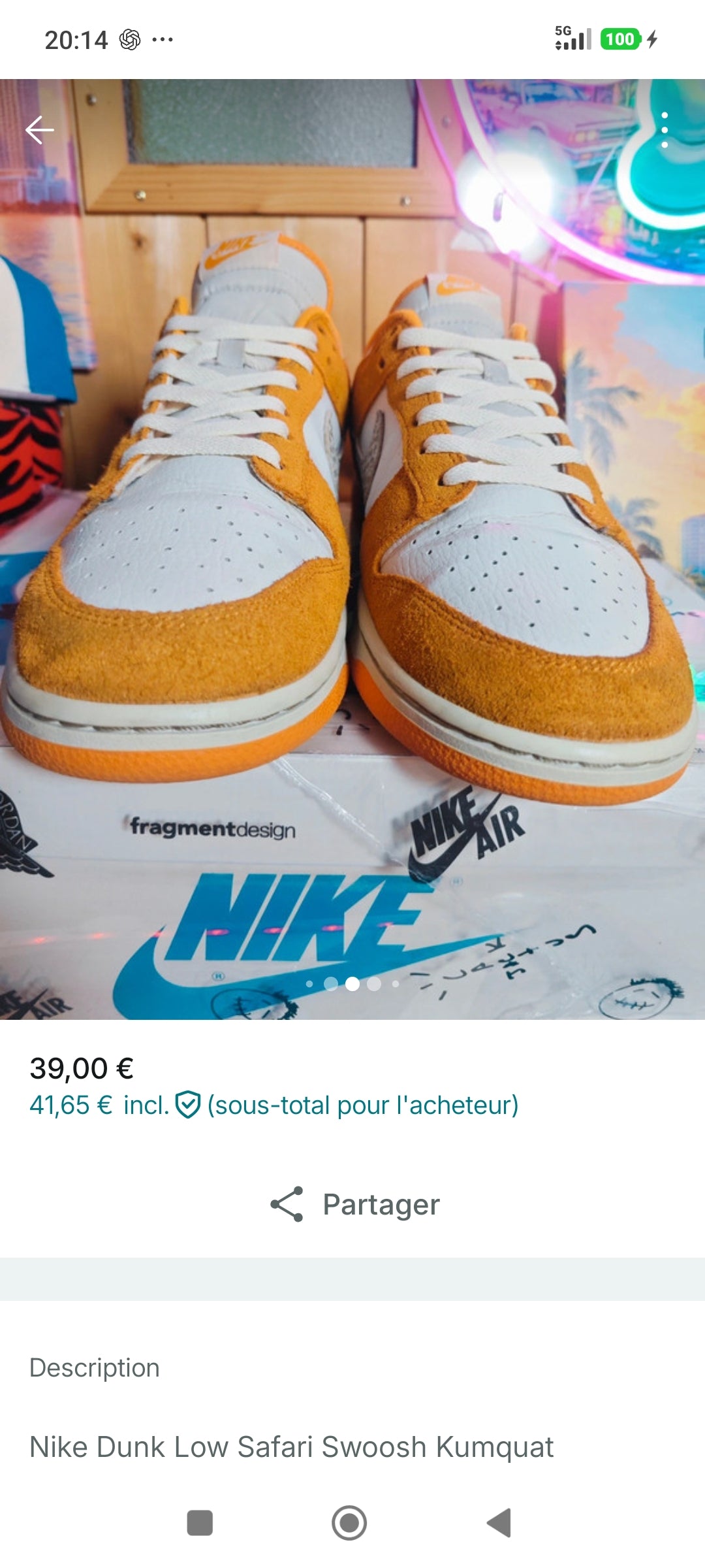 Nike Dunk Low Safari Swoosh Kumquat 44.5 DR0156-800