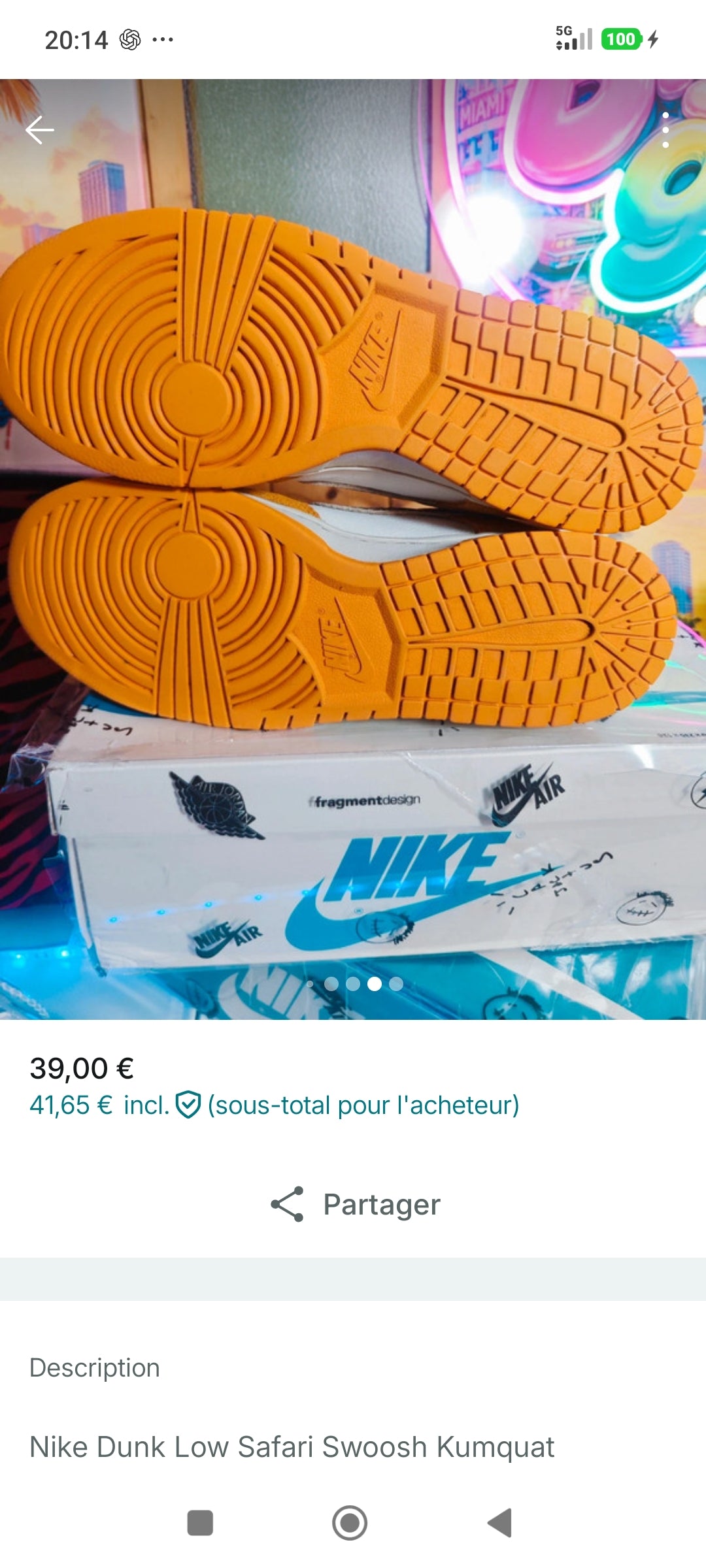 Nike Dunk Low Safari Swoosh Kumquat 44.5 DR0156-800