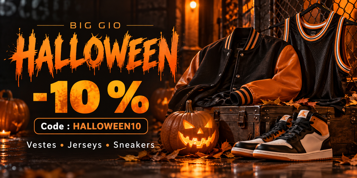 Halloween Big Gio : 10 % sur toute la boutique avec le code HALLOWEEN10 jusqu’au 31 octobre 2026.