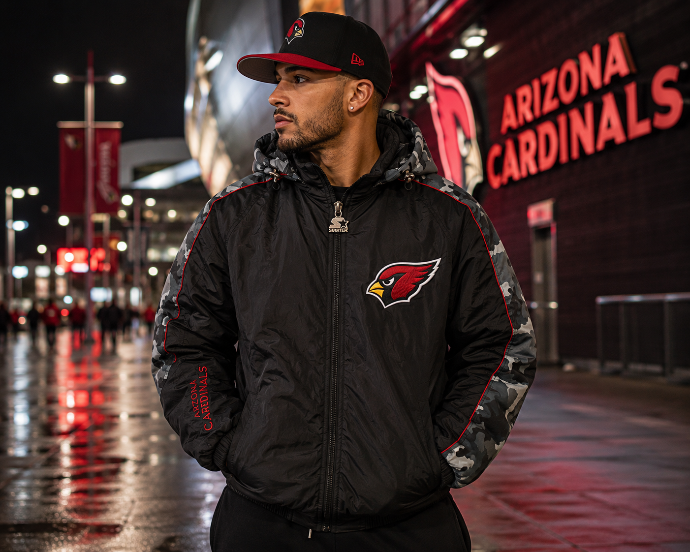 🏈 Arizona Cardinals Starter Vintage Hooded Jacket - Taille L
