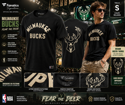 Fanatics Signature NBA Milwaukee Bucks Elements T-Shirt Noir S