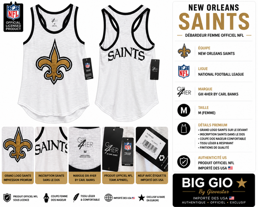 Débardeur New Orleans Saints NFL Femme M GIII 4Her Officiel USA