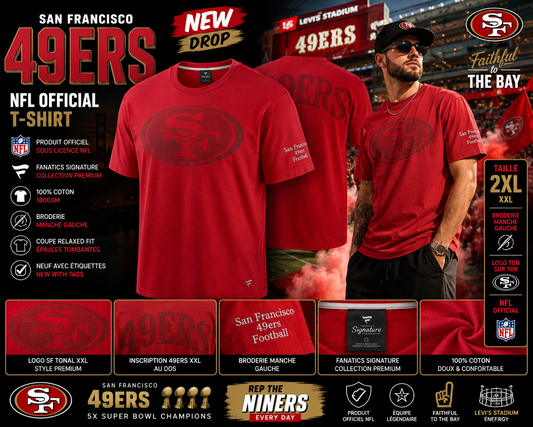 🔥 SAN FRANCISCO 49ERS 🏈 Fanatics Signature Elements Iconic T-Shirt 2XL – NFL Official – NEW DROP 🔥