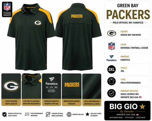 Polo NFL Green Bay Packers Fanatics Performance 3XL