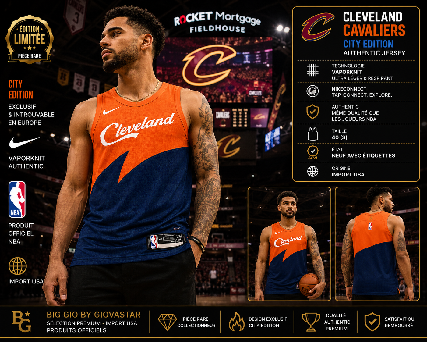 🏀 Nike NBA Cleveland Cavaliers City Edition VaporKnit Authentic Jersey – Taille 40 (S) – Neuf avec étiquettes