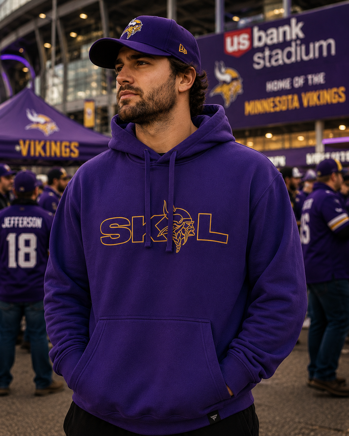 Minnesota Vikings SKOL hoodie Fanatics NFL XL