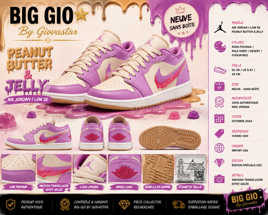 Air Jordan 1 Low SE Peanut Butter & Jelly PB&J T38