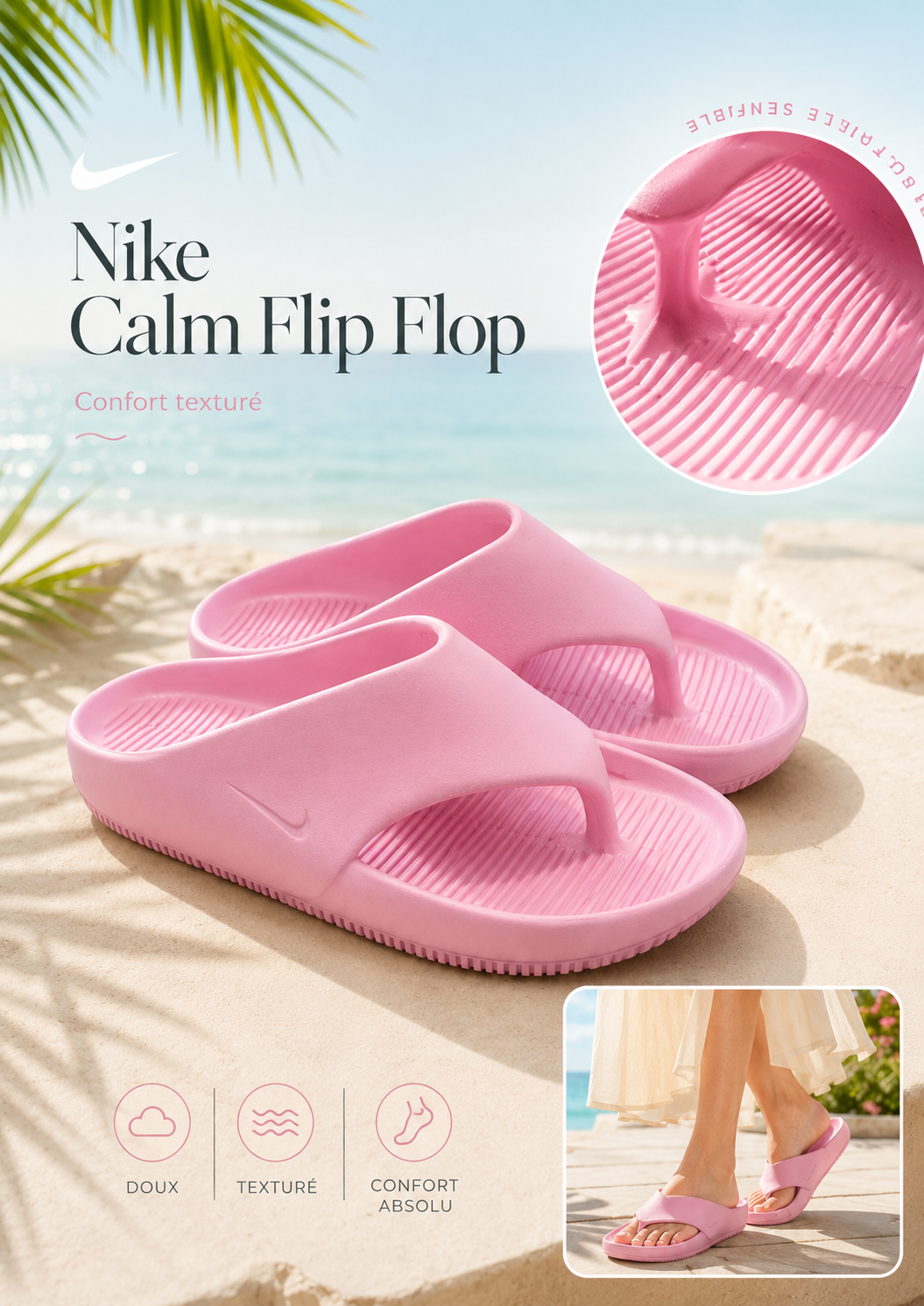 Nike Calm Flip Flop Elemental Pink – Femme 42