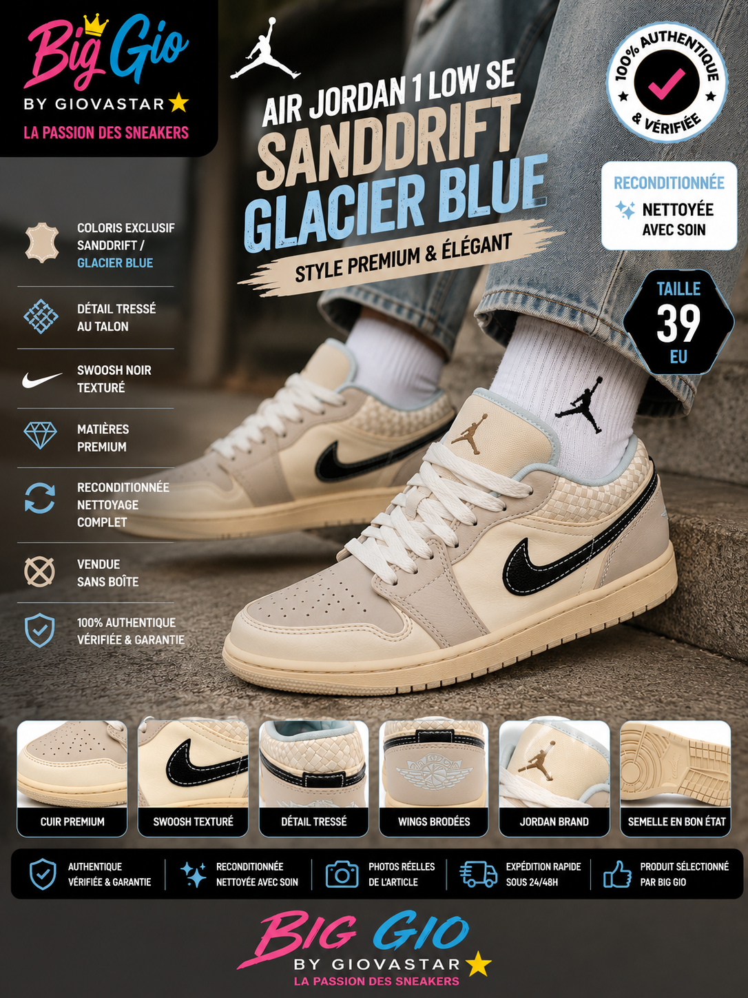 air jordan 1 low se sanddrift glacier blue t39