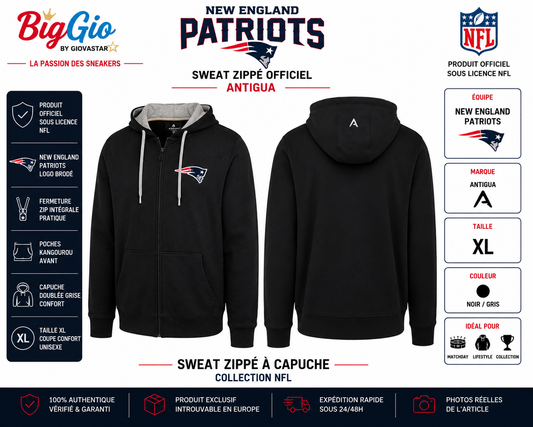 Sweat zippé New England Patriots Antigua NFL XL