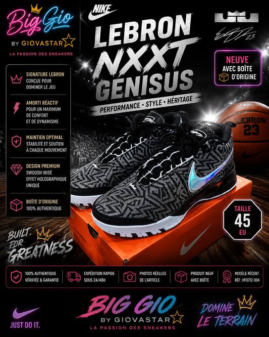 Nike LeBron NXXT Genisus Black Smoke Grey 45 neuve boîte