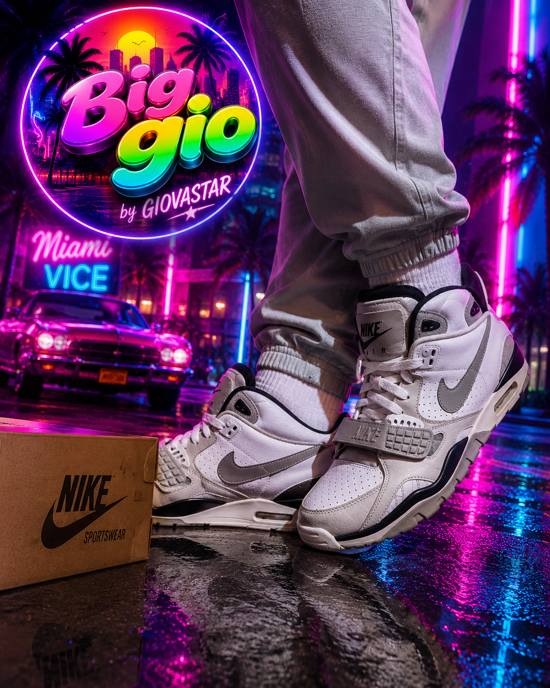 Nike Air Trainer SC II White Grey Black T45