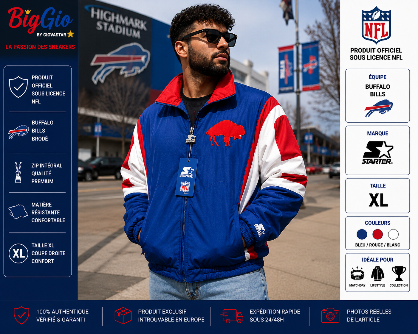 Starter Buffalo Bills NFL veste zippée XL