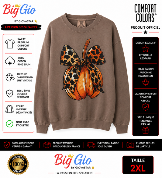 sweat comfort colors pumpkin leopard taupe 2XL