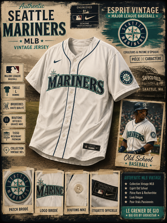 🔥 NIKE MLB SEATTLE MARINERS – KYLE LEWIS #1 – JERSEY BRODÉ – TAILLE S – OFFICIEL 🔥
