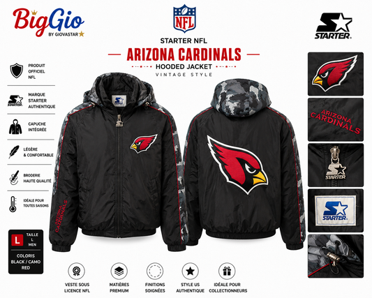 🏈 Arizona Cardinals Starter Vintage Hooded Jacket - Taille L