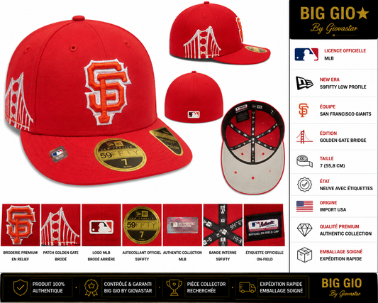 San Francisco Giants New Era 59FIFTY Fitted Rouge Golden Gate Bridge T7 MLB