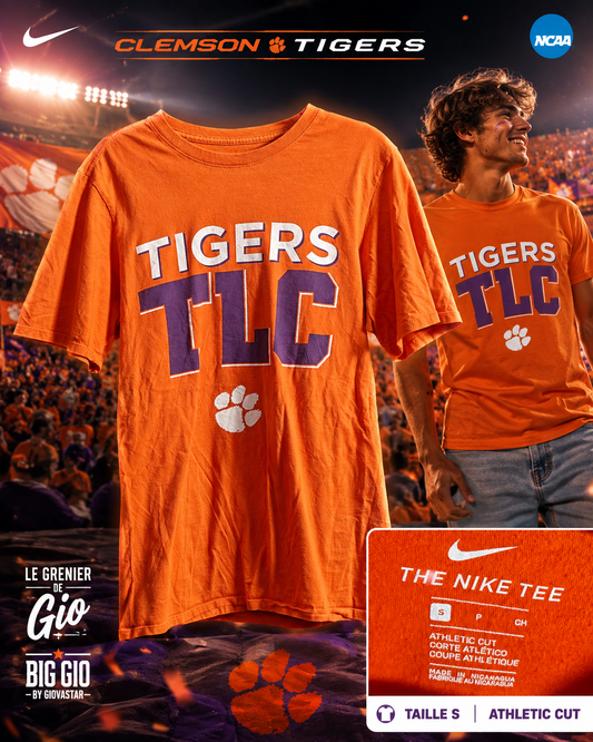 Nike Clemson Tigers NCAA « TLC » T-shirt vintage orange – Taille S