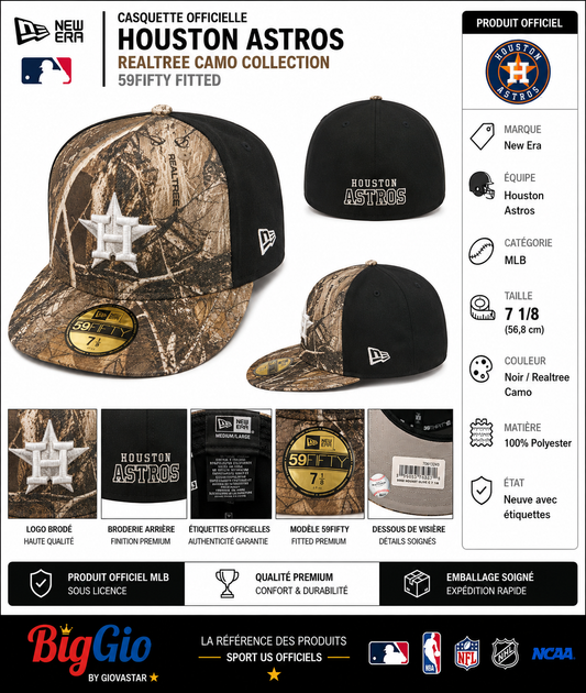 Houston Astros New Era 59FIFTY Realtree Camo Fitted Cap 7 1/8 MLB