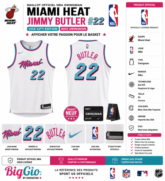 Miami Heat Jimmy Butler 22 Vice Nike NBA Swingman XL