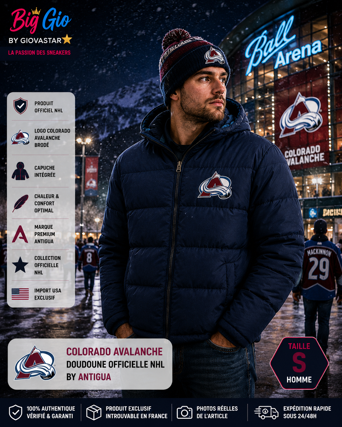 doudoune colorado avalanche nhl antigua bleu marine s