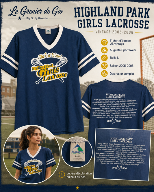 Augusta Highland Park Girls Lacrosse 2005-2006 t-shirt vintage équipe – Taille L