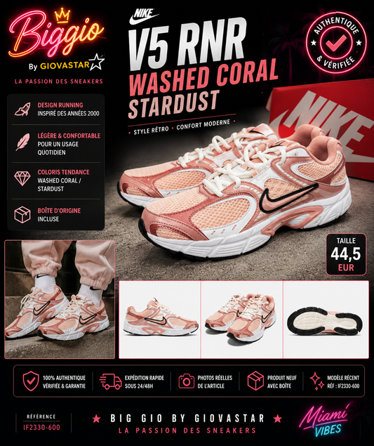 Nike V5 RNR Washed Coral Stardust neuve boîte T44,5