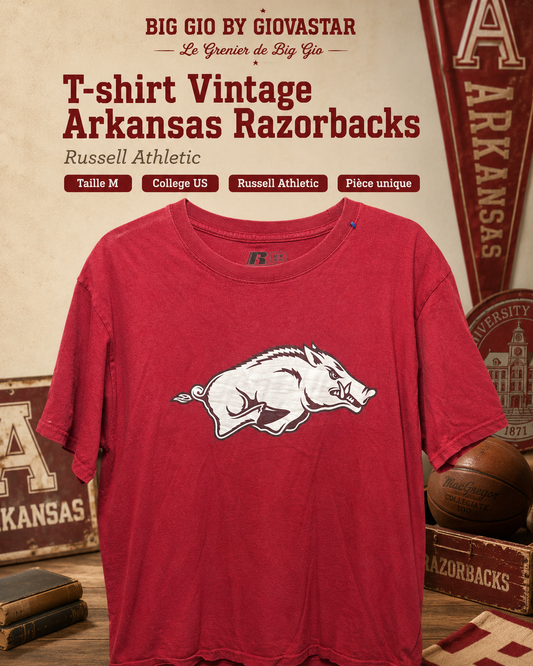 T-shirt Arkansas Razorbacks Russell Rouge Taille M – College US