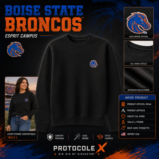 🐎 Boise State Broncos Antigua Victory Crew Femme L Neuf NCAA