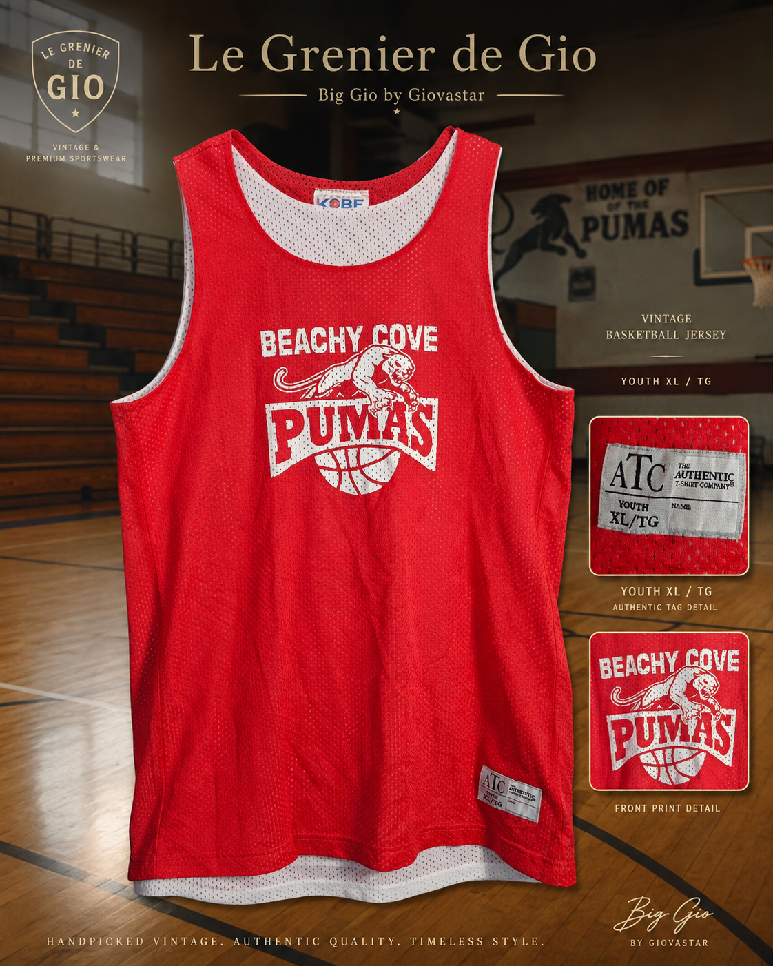 Maillot Basket Réversible Beachy Cove Pumas ATC Canada – Youth XL
