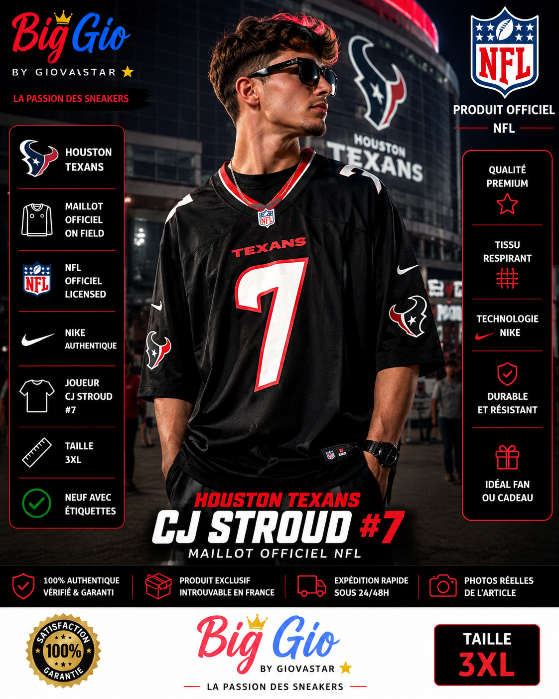 Nike Houston Texans CJ Stroud #7 NFL Jersey 3XL