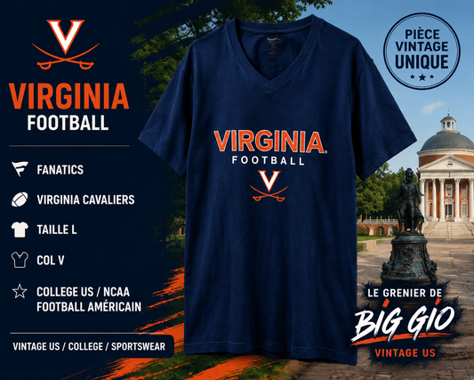 T-shirt Virginia Football Fanatics Bleu Marine Taille L – College US NCAA