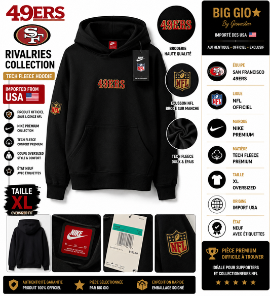 nike nfl san francisco 49ers rivalries tech fleece hoodie xl