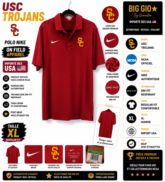Polo Nike USC Trojans Dri-FIT On Field Rouge XL NCAA