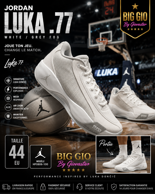 🏀 Jordan Luka .77 White Grey Fog EU 45 Air Zoom Basketball Luka Dončić