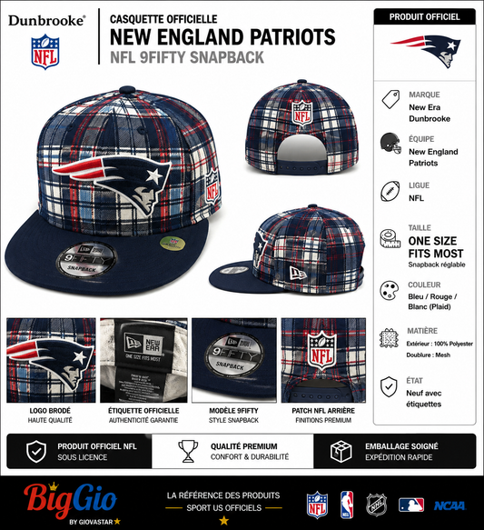 New England Patriots New Era 9FIFTY plaid snapback NFL