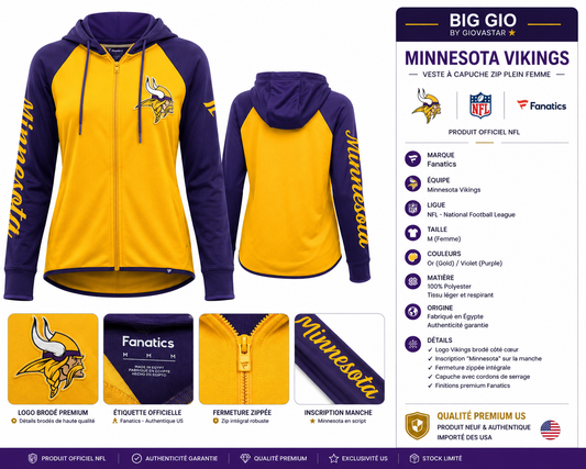 veste femme minnesota vikings fanatics nfl taille M neuve