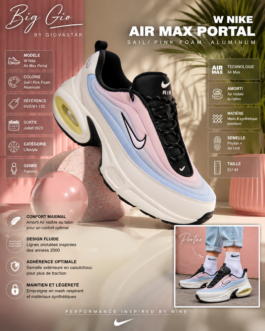 Nike Air Max Portal Sail Pink Foam Aluminum EU44 Neuve Avec Boîte 👟✨