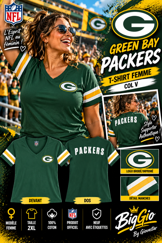 Green Bay Packers Fanatics femme 2XL vert devant dos