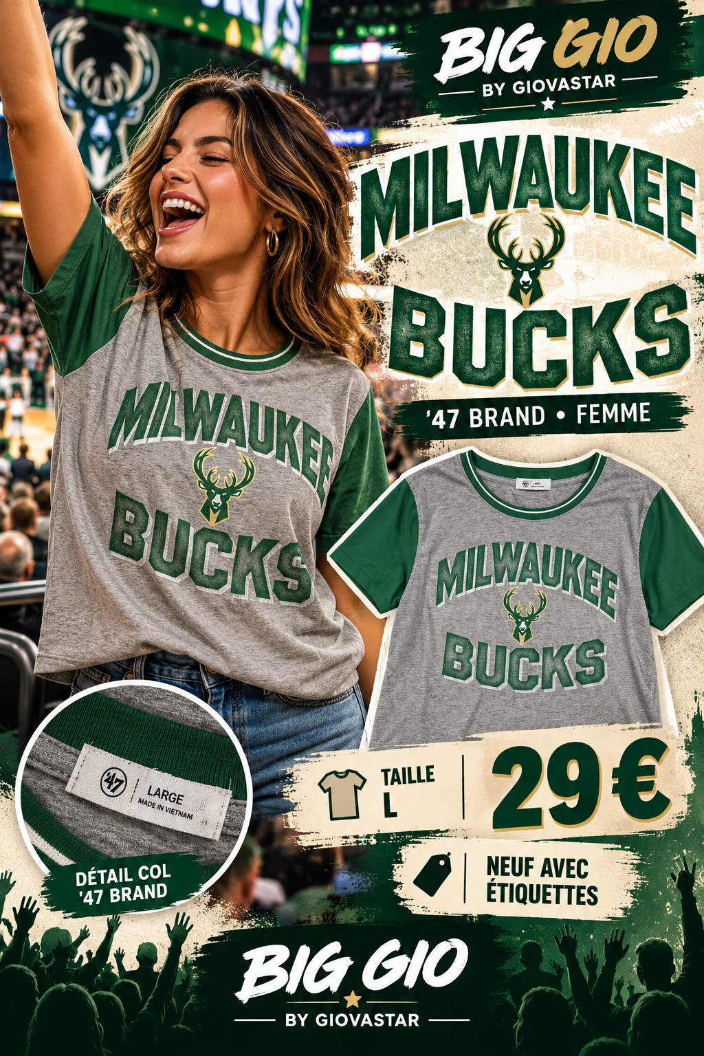 Milwaukee Bucks ’47 Brand femme L 29 €