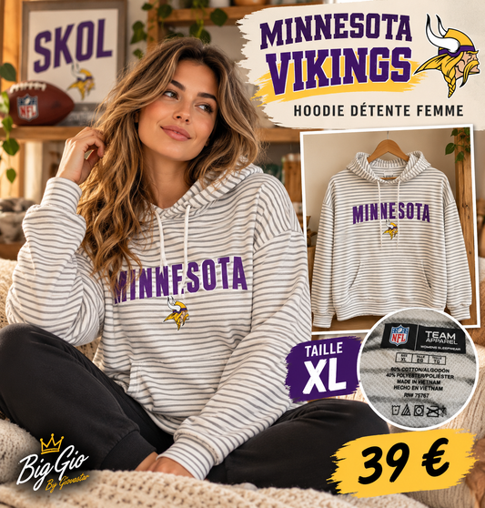 Hoodie Minnesota Vikings femme XL rayé - visuel illustratif
