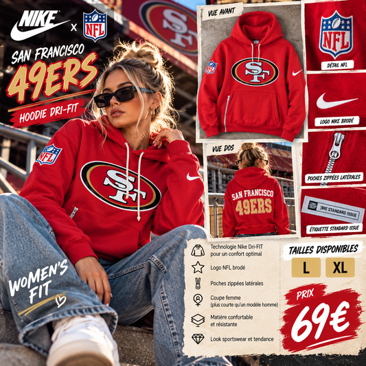 Hoodie Nike San Francisco 49ers femme rouge - visuel illustratif